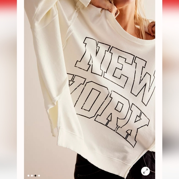 NWT FREE PEOPLE CAMDEN NEW YORK OVERSIZED PULLOVER Sweatshirt - Picture 3 of 10